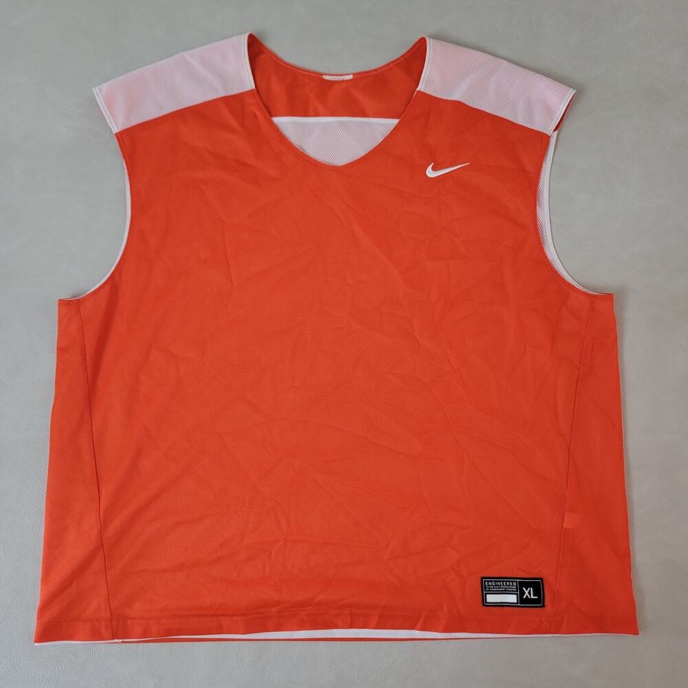 Nike Mens Reversible Basketball Lacrosse Jersey Dri Fit Size XL Orange White